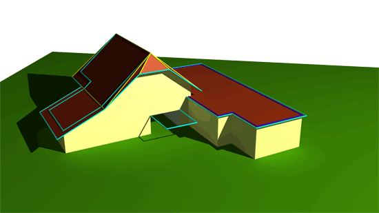 3D Gebäudemodell mit Gelände