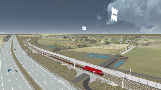 3D Simülasyonu Demiryolu hattı Güterzugumfahrung St. Pölten